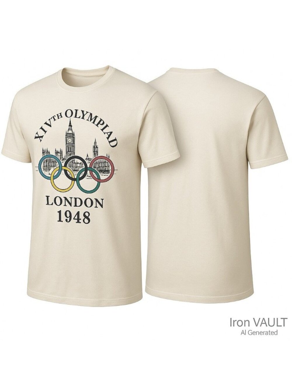 1948 London Olympics Heritage Collection Cream T-Shirt Men’s Large Official IOC